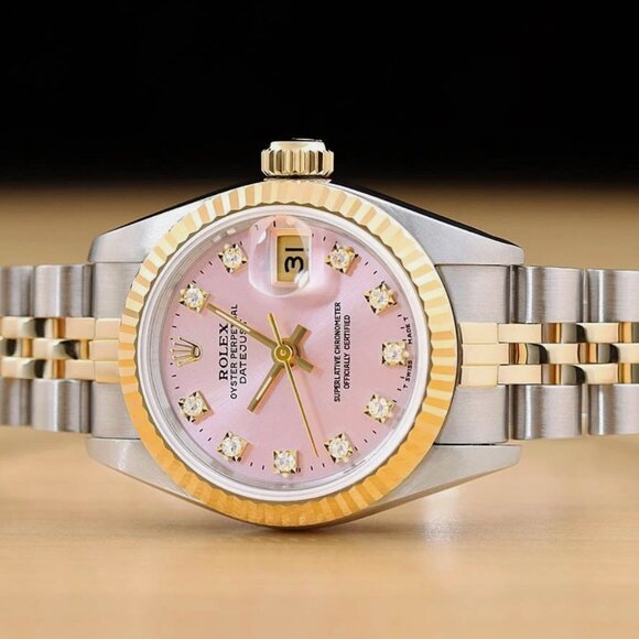 Sale! Rolex Ladies Diamond Pink Dial Datejust Watch With BOX - Picture 3 of 7